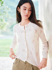 Women's Printed Slimming Knit Cardigan