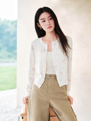 Women's Printed Slimming Knit Cardigan