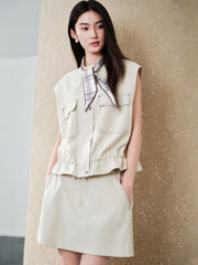 Women's Cargo High-Waisted A-Line Skirt