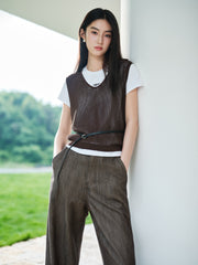 Women's Casual Detachable-Sleeve Knit Top
