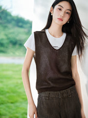 Women's Casual Detachable-Sleeve Knit Top