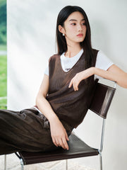 Women's Casual Detachable-Sleeve Knit Top