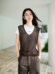 Women's Casual Detachable-Sleeve Knit Top