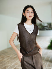 Women's Casual Detachable-Sleeve Knit Top