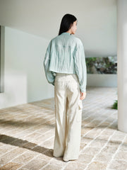 Women's Casual Short Shirt-Style Stand-Collar Jacket