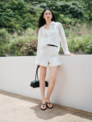Women's casual lightweight sheer long-sleeve blouse