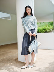 Women's Casual Striped Long-Sleeve Cover-Up