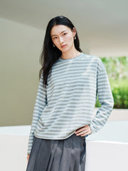 Women's Casual Striped Long-Sleeve Cover-Up