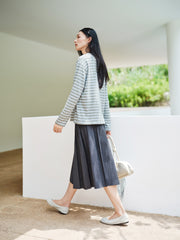 Women's Casual Striped Long-Sleeve Cover-Up