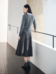 Women's French-style faux-layer knit sweater