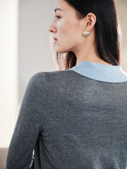 Women's French-style faux-layer knit sweater