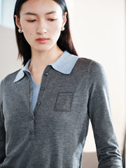 Women's French-style faux-layer knit sweater