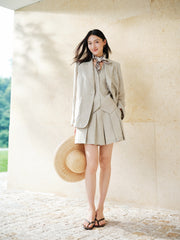 Women's Casual Linen Pleated Shorts