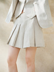 Women's Casual Linen Pleated Shorts