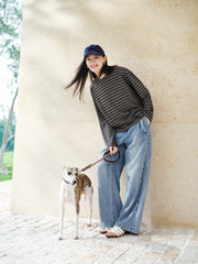 Women's Casual Striped Long-Sleeve Cover-Up