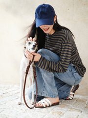 Women's Casual Striped Long-Sleeve Cover-Up
