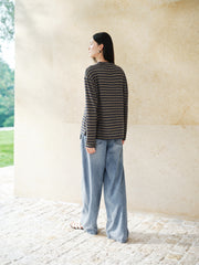 Women's Casual Striped Long-Sleeve Cover-Up
