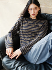 Women's Casual Striped Long-Sleeve Cover-Up