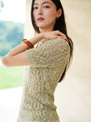 Women's Commuter Openwork Short-Sleeve Knit Polo