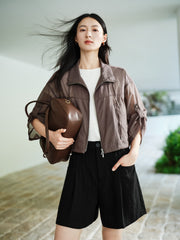 Women's Light Outdoor Stand-Collar Cargo Jacket