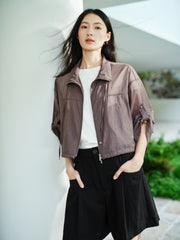 Women's Light Outdoor Stand-Collar Cargo Jacket