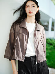 Women's Light Outdoor Stand-Collar Cargo Jacket