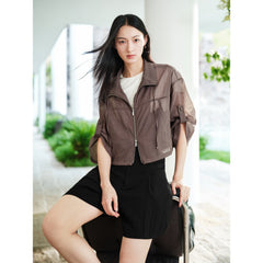 Women's Light Outdoor Stand-Collar Cargo Jacket