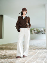 Women's French-style faux-layer knit sweater