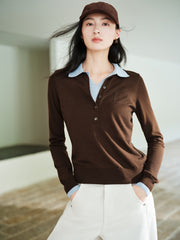 Women's French-style faux-layer knit sweater
