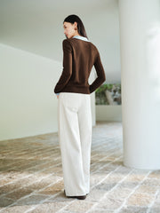 Women's French-style faux-layer knit sweater