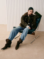 Women's Vintage Goose Down Jacket with Detachable Fur Collar