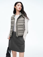 Women's Casual Lightweight 90% White Duck Down Vest