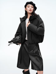 Women's Casual Hortob¨¢gy Goose Down Hooded Puffer Jacket