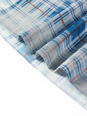 Women's Mock-Neck Ombre Plaid Top