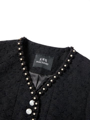 Women's Tweed-Inspired 3D Jacquard Jacket