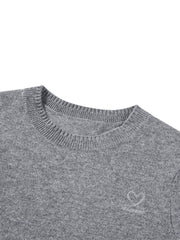 Women's Pure Wool Crewneck Short-Sleeve Knit Top