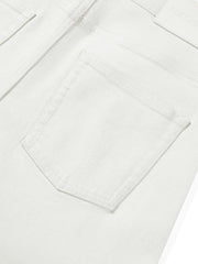 Women's Casual White Wide-Leg Curved-Leg Jeans