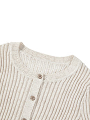 Women's Cropped Linen-Blend Openwork Knit Cardigan