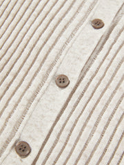 Women's Cropped Linen-Blend Openwork Knit Cardigan