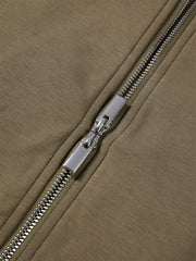 Women's Cropped Zip-Up Hoodie with Embroidery