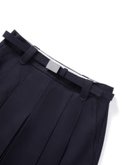 Women's Commuter Wool-Blend Pleated Midi Skirt