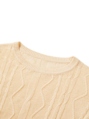 Women's Cropped Loose-Fit Cable-Knit Top