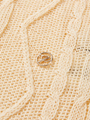 Women's Cropped Loose-Fit Cable-Knit Top