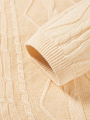 Women's Cropped Loose-Fit Cable-Knit Top