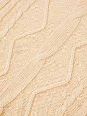 Women's Cropped Loose-Fit Cable-Knit Top