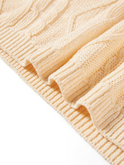 Women's Cropped Loose-Fit Cable-Knit Top