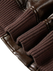 Women's Moto Cropped Padded Jacket with Detachable Fur Colla
