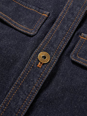 Women's Sleeveless Denim Vest with Contrast Stitching