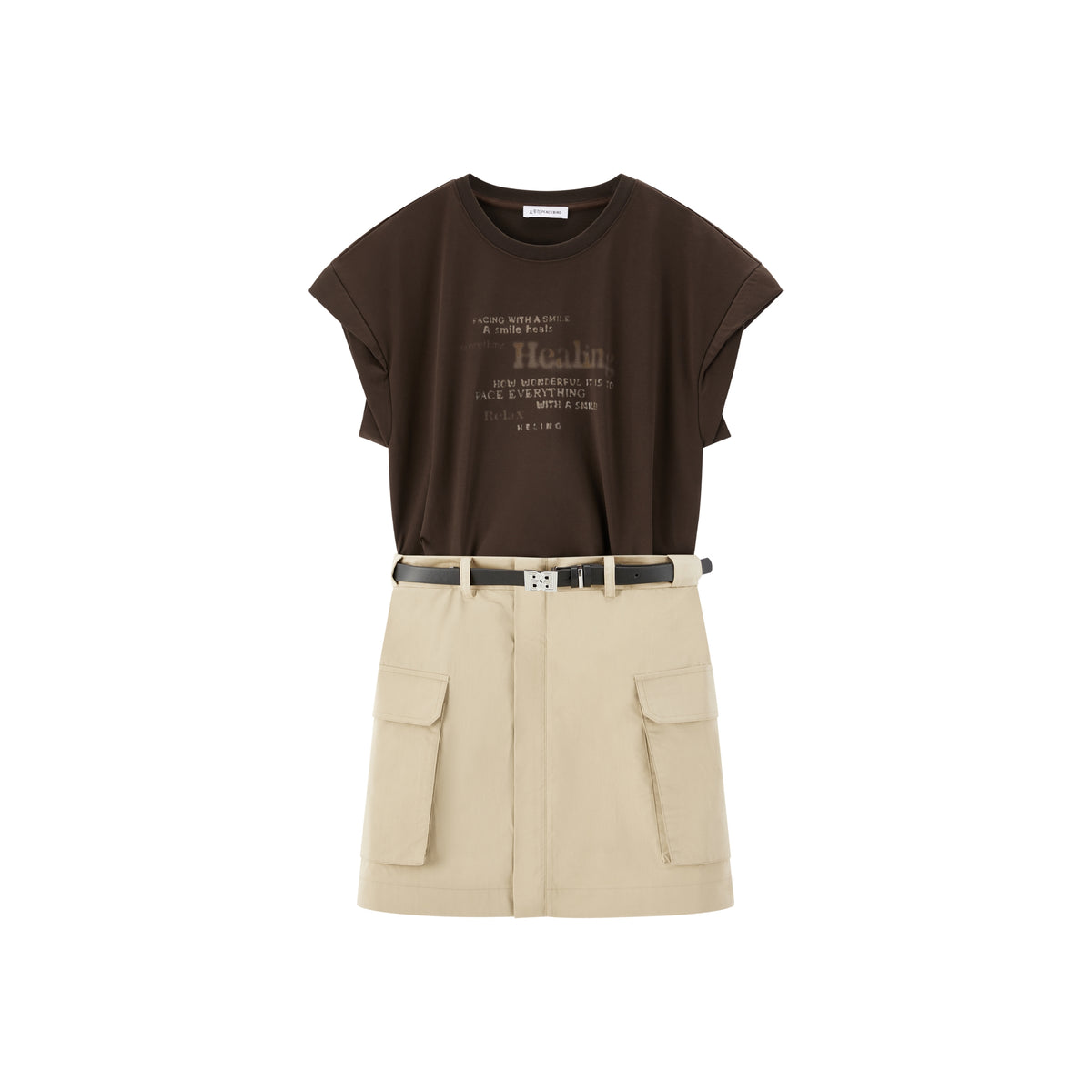 Women's T-Shirt Paneled Mini Dress