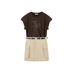 Women's T-Shirt Paneled Mini Dress